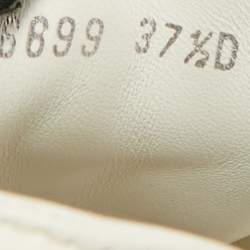 مملوكة مسبقًا Alexander McQueen Oversized Size 37.5 Cream Croc Embossed Leather Low Top Sneakers