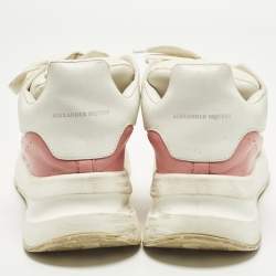 مملوكة مسبقًا Alexander McQueen Oversized Runner Size 39 White/Pink Leather Lace Up Sneakers