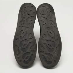 Pre Owned Alexander McQueen Oversized Size 41 Black Croc Embossed Patent Leather High Top Sneakers