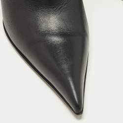 مملوكة مسبقًا حذاء بوت كاحل أليكساندر ماكوين جلد أسود بطول الكاحل مقاس 37