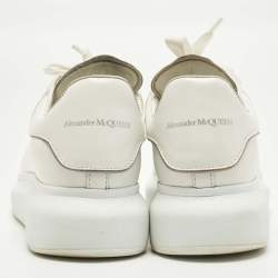 Pre Owned Alexander McQueen Oversized Size 37.5 White Leather Low Top Sneakers