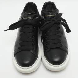 Pre Owned Alexander McQueen Oversized Size 36.5 Black Leather Low Top Sneakers