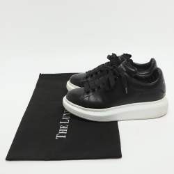 Pre Owned Alexander McQueen Oversized Size 36.5 Black Leather Low Top Sneakers