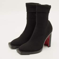 مملوكة مسبقًا Alexander McQueen Size 38.5 Black Stretch Fabric Ankle Length Boots