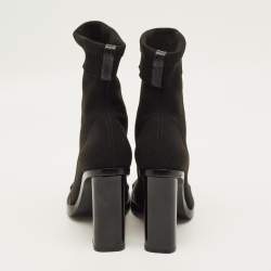 مملوكة مسبقًا Alexander McQueen Size 38.5 Black Stretch Fabric Ankle Length Boots
