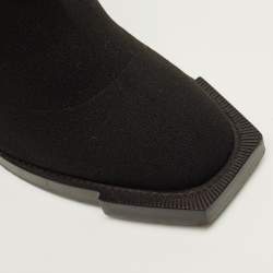 مملوكة مسبقًا Alexander McQueen Size 38.5 Black Stretch Fabric Ankle Length Boots