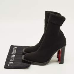 مملوكة مسبقًا Alexander McQueen Size 38.5 Black Stretch Fabric Ankle Length Boots