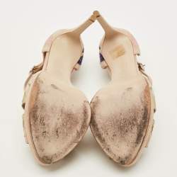 Pre Owned Alexander McQueen Size 39 Beige Suede Ankle Strap Sandals