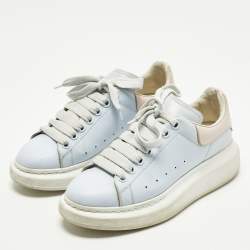 Pre Owned حذاء رياضي أليكسندر ماكوين كبير دنيم وأبيض / أزرق جلد رباط علوي مقاس 39