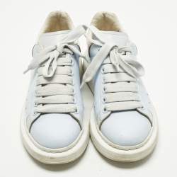 Pre Owned حذاء رياضي أليكسندر ماكوين كبير دنيم وأبيض / أزرق جلد رباط علوي مقاس 39