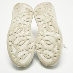 Pre Owned حذاء رياضي أليكسندر ماكوين كبير دنيم وأبيض / أزرق جلد رباط علوي مقاس 39