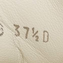 Pre Owned Alexander McQueen Larry Clear Sole Size 37.5 White Leather Low Top Sneakers