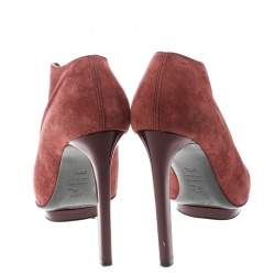 Alexander McQueen Red Suede Ankle Boots Size 37.5 