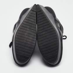 McQ By Alexander McQueen For Puma Black Leather and Nubuck Leap Wedge Sneakers Size 40.5