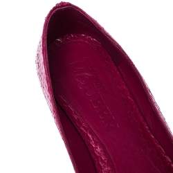 Pre Owned Alexander McQueen Pink Python Leather Skull City Ballet Flats Size 40