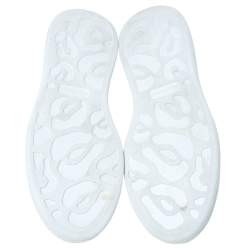 Pre Owned Alexander McQueen White Leather And Pink Suede Platform Sneakers Size 41