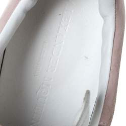 Pre Owned Alexander McQueen White Leather And Pink Suede Platform Sneakers Size 41