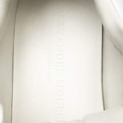Pre Owned Alexander McQueen White/Black Leather And Mesh Oversized Runner Low Top Sneakers Size 38.5