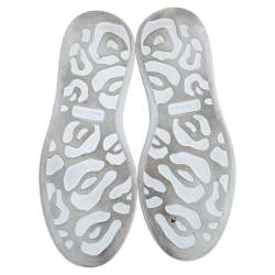 Pre Owned Alexander McQueen White Leather High Top Sneakers Size 39.5