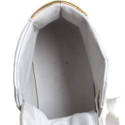 Pre Owned Alexander McQueen White Leather High Top Sneakers Size 39.5