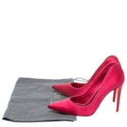 Pre Owned Alexander McQueen Pink Satin Heart Pumps Size 37