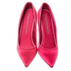 Pre Owned Alexander McQueen Pink Satin Heart Pumps Size 37