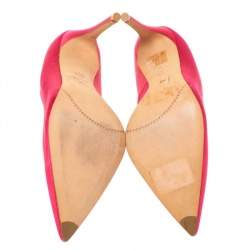 Pre Owned Alexander McQueen Pink Satin Heart Pumps Size 37