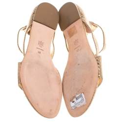 Pre Owned صندل أليكساندر ماكوين حلد نقشة الثعبان ذهبي مفرغ مقاس 40