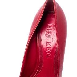 Alexander McQueen Red Leather Skull Pumps Size 37