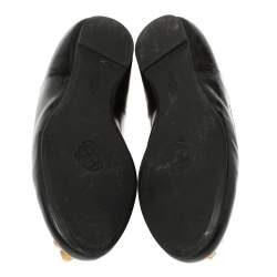 Pre Owned Alexander McQueen Black Patent Leather Embellished Skull City Ballet Flats Size 40