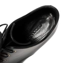 Pre Owned Alexander McQueen Black Leather Studded Ankle Boots Size 36