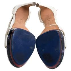 Pre Owned Alexander McQueen White Leather Double Arched Platform Sandals Size 37