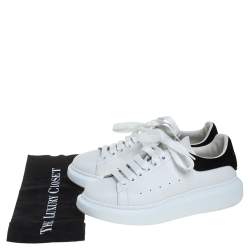 Pre Owned Alexander McQueen White/Black Suede And Leather Oversized Sneakers Size 40