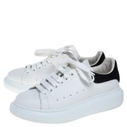 Pre Owned Alexander McQueen White/Black Suede And Leather Oversized Sneakers Size 40