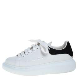 Pre Owned Alexander McQueen White/Black Suede And Leather Oversized Sneakers Size 40