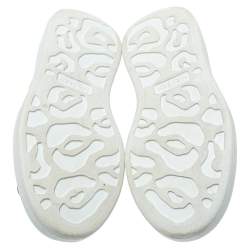 Pre Owned Alexander McQueen White/Yellow Leather And Suede Oversized Sneakers Size 37.5