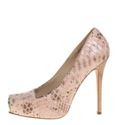 Pre Owned Alexander McQueen Blush Pink Python Platform Pumps Size 39