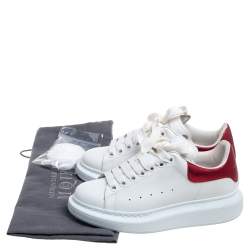 Pre Owned Alexander McQueen White Leather Oversized Low Top Sneakers Size 37.5