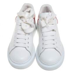 Pre Owned Alexander McQueen White Leather Oversized Low Top Sneakers Size 37.5