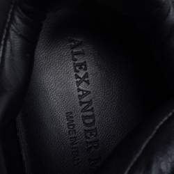 Pre Owned Alexander McQueen Black Leather Larry Sneakers Size 37.5