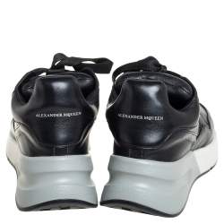 Pre Owned Alexander McQueen Black Leather Larry Sneakers Size 37.5