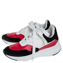 Pre Owned Alexander McQueen Multicolor Leather And Suede Oversized Runner Low Top Sneakers Size 38.5