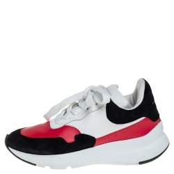 Pre Owned Alexander McQueen Multicolor Leather And Suede Oversized Runner Low Top Sneakers Size 38.5