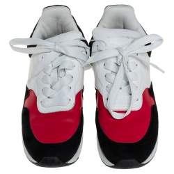 Pre Owned Alexander McQueen Multicolor Leather And Suede Oversized Runner Low Top Sneakers Size 38.5