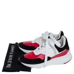 Pre Owned Alexander McQueen Multicolor Leather And Suede Oversized Runner Low Top Sneakers Size 38.5
