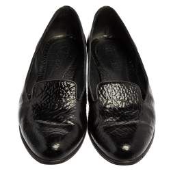 Pre Owned Alexander McQueen Black Leather Smoking Slippers Size 41