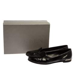 Pre Owned Alexander McQueen Black Leather Smoking Slippers Size 41