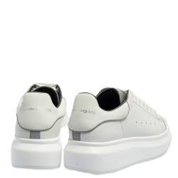 Pre Owned Alexander McQueen White Leather Lace Up Platform Sneakers Size 37