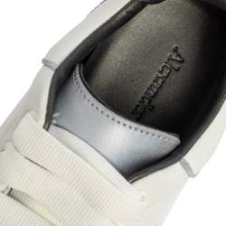 Pre Owned Alexander McQueen White Leather Lace Up Platform Sneakers Size 37