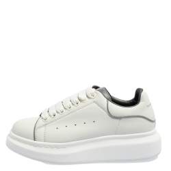 Pre Owned Alexander McQueen White Leather Lace Up Platform Sneakers Size 37